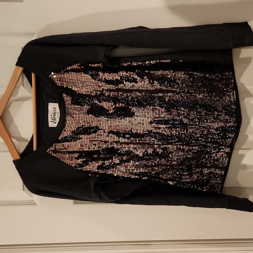 Express Sequin Sweatshirt Top